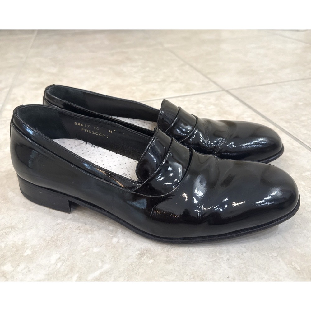 Bruno Magli Prescott Patent Leather Tuxedo Shoes Sz 10 M Career Dress Slip On **